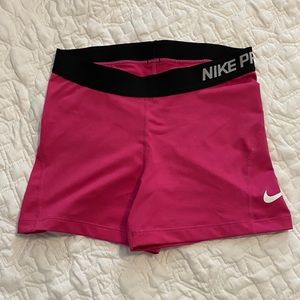 Pink Nike Pro Compression Shorts Sz M